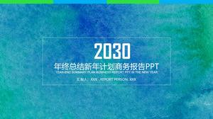 Fondo azul acuarela mate, estructura metálica minimalista y diseño de texto del título, cubierta, plan de trabajo, informe empresarial, plantilla ppt