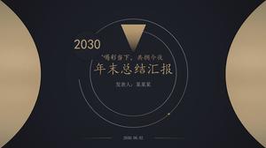 Szlachetny czarny złoty prosty klimat Chiński raport podsumowujący pracę na koniec roku szablon ppt