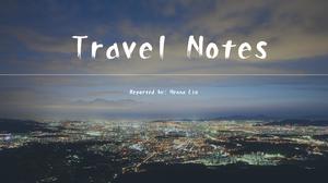 シンプルな大画面レイアウトのヨーロッパとアメリカのスタイルの旅行日記pptテンプレート