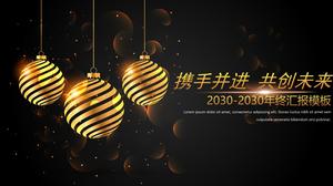 Color ball cover black local gold style work summary report ppt template
