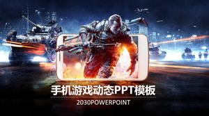 Cool technology sense mobile game introduction and promotion ppt template