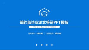 Line doctor hat icon simple blue graduation thesis defense general ppt template