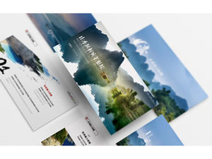Ink, landscape, scenery, Chinese style, tourist attractions introduction and promotion ppt template