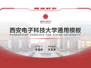 Raport studenta Xidian University i ogólny szablon ppt obrony