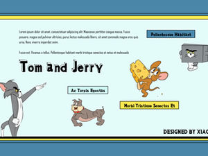 Plantilla ppt de tema de dibujos animados lindo gato y ratón "Tom y Jerry"