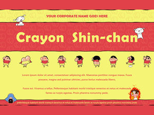 Crayon Shin-Chan "Yeni Sos" karikatür teması ppt şablonu