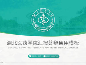 Çevre koruma yeşil taze rüzgar Hubei Tıp Fakültesi raporu savunma genel ppt şablonu