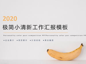 Banana main picture minimalist small fresh work report ppt template