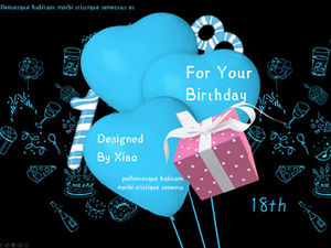 Happy 18 urodziny-specjalny szablon ppt motyw prezent urodzinowy