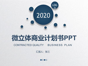 Komplette Rahmen stetig blau Mikro dreidimensionale Businessplan ppt Vorlage