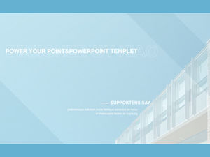 Calm and comfortable light blue education teaching courseware theme ppt template