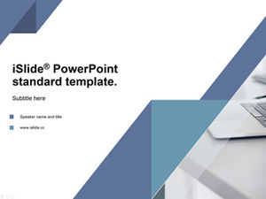 비즈니스 파란색 회색 기하학적 스타일 간단한 분위기 비즈니스 작업 보고서 PPT 템플릿