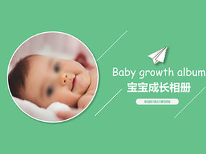 Modelo de ppt de álbum de crescimento de bebê fofo e simples