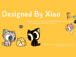 Modele Ppt De Theme De Dessin Anime Simple Et Mignon Feng Luo Noir Petit Chat Noir Powerpoint Templates Telechargement Gratuit