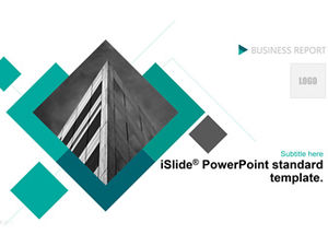 Green gray small fresh geometric style business work report ppt template