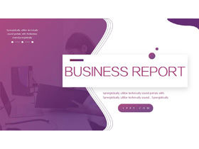 Mode ungu gradien latar belakang template PPT bisnis Eropa dan Amerika