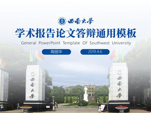 Laporan akademik Universitas Barat Daya tesis pertahanan ppt template-Tao Lihua