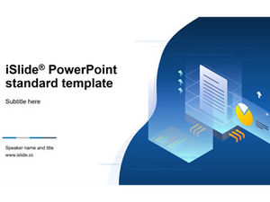 Science and technology illustration main picture internet technology style personal year-end summary report ppt template