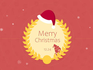 Cute cartoon festive red flat wind christmas ppt template