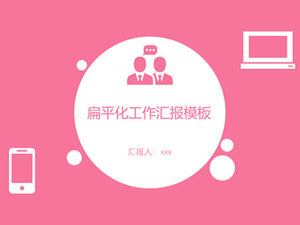 Minimalist flat pink business work report ppt template