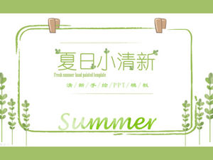 Branches and leaves vines green plants summer small fresh work report ppt template