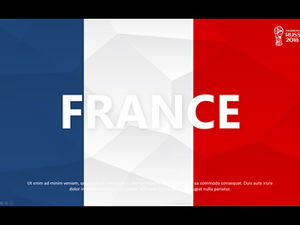 低臉風背景法國隊世界杯主題ppt模板