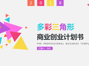 Vibrante colorido triângulo geométrico gráfico criativo empreendedorismo plano de negócios modelo ppt