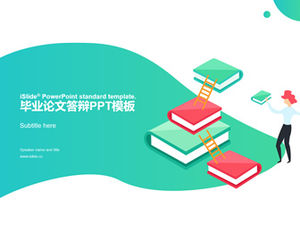 Book ladder to higher level cartoon style thesis defense general ppt template