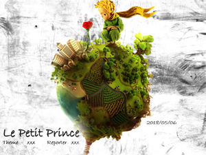 Шаблон ppt темы мультфильма фэнтези "Маленький принц"