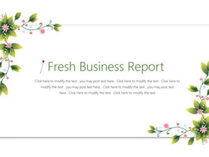 Plant leaves vine flowers fresh and green work summary report ppt template
