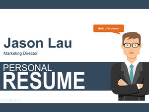 Long graphic vector cartoon designer personal resume ppt template