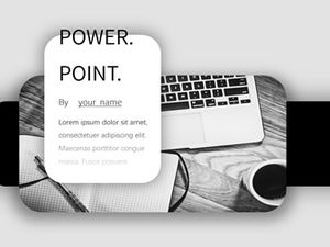 흑백 비즈니스 컬러 UI 인터페이스 스타일 작업 보고서 PPT 템플릿