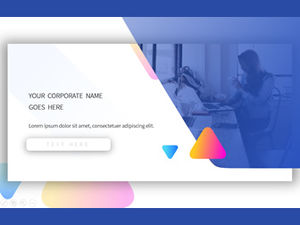 Bright colors and bright colors with small and fresh business UI wind summary report ppt template
