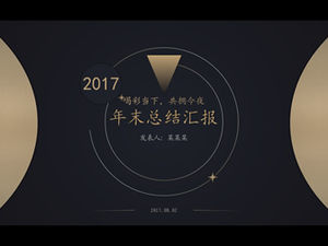 Noble oro nero semplice atmosfera in stile cinese di fine anno modello di rapporto di sintesi del lavoro ppt