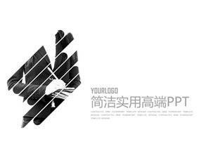 Geometric graphic cropping art creative grayscale concise high-end work report ppt template