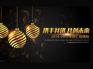Color ball cover black local gold style work summary report ppt template