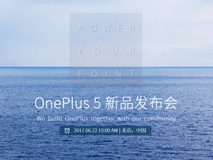Modèle ppt de lancement de nouveau produit OnePlus 5 de téléphone mobile minimaliste haut OnePlus