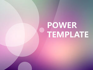 Couverture créative de cercle translucide fond violet brumeux modèle ppt simple de style iOS