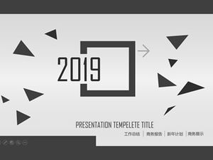 Triangle visual creative cover classic gray business work summary and plan ppt template