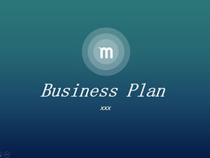 Plantilla ppt del plan de proyecto empresarial de estilo iOS de fondo azul degradado creativo redondo translúcido