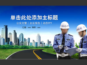 Kamu güvenliği trafik polisi çalışma raporu ciddi mavi genel ppt şablonu için uygundur