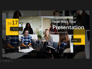 Black and yellow color matching team service project and case display introduction ppt template