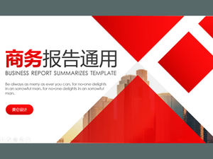 Red simple atmosphere general business report summary ppt template