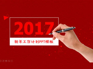 Pomyślny i świąteczny szablon planu pracy na nowy rok 2017 ppt