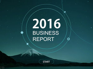 เทมเพลต ppt รายงานการทำงานทางธุรกิจสไตล์เรียบง่ายสีน้ำเงินเส้นแบน iOS