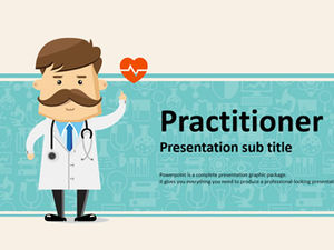 Cartoon character European and American style medical workers year-end work summary ppt template