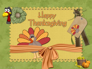 Thanksgiving Day pastoral cloth style Thanksgiving ppt template
