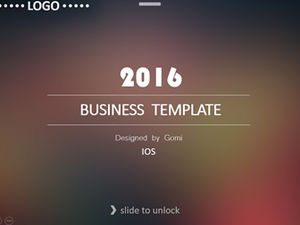 Simulated iOS switch mobile effect simple and atmospheric iOS style work report ppt template