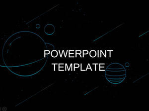 Ultra-fine bright blue lines creative planet atmosphere simple ppt template