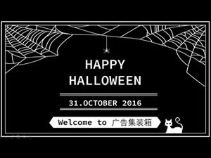 FELIZ HALLOWEEN plantilla ppt de Halloween a juego en color blanco y negro